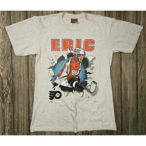 Philadelphia Flyers Vintage 90's Eric Lindros Player Tee Shirt Medium NHL Nutmeg